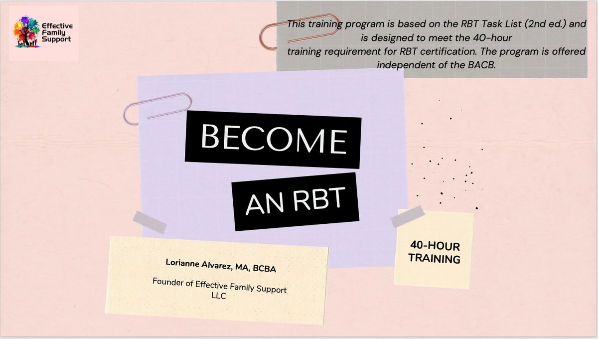 40 hour RBT Training 40 hour rbt training